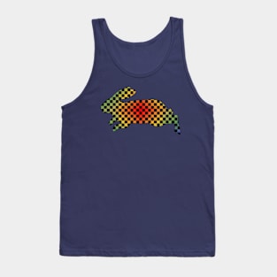 Rainbow Checkerboard Rabbit Tank Top